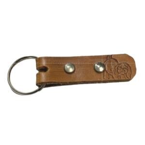 Vintage Unisex Handmade Upcycled Loop Key Chain Leather Fob Brown Size 3.5" NWOT